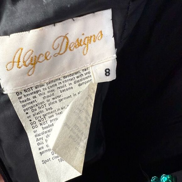 Vintage Alyce Designs Beaded Sequin Formal Gown Dress Size 8 - Picture 13 of 16
